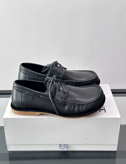 Loewe Suede Lace-up Loafer Shoes