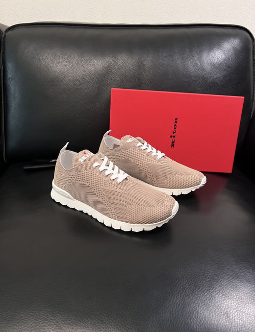 Kiton Premium Knit Leather Casual Sneakers