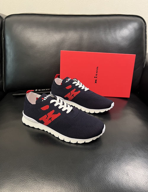 Kiton Premium Knit Leather Casual Sneakers