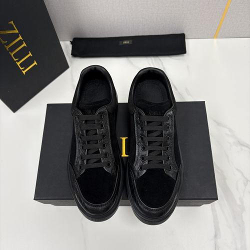 Zilli Croc-Embossed Color-block Skate Shoes