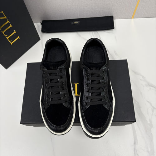 Zilli Croc-Embossed Color-block Skate Shoes