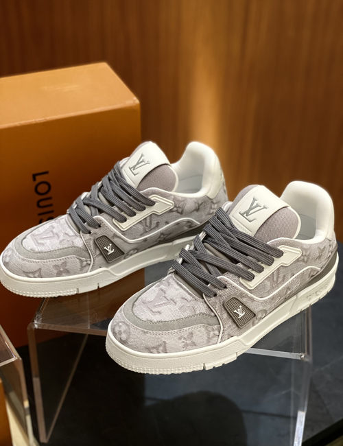 Louis Vuitton LV Trainer Sneakers Monogram Canvas Bleached Shoes