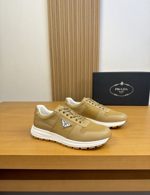 Prada Nappa Leather Canvas Casual Sneakers