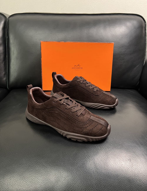 Hermes Genuine Leather Sneakers With Premium Sole