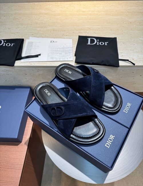 Christian Dior CD Alias Cross Strap Leather Sandals With CD Logo