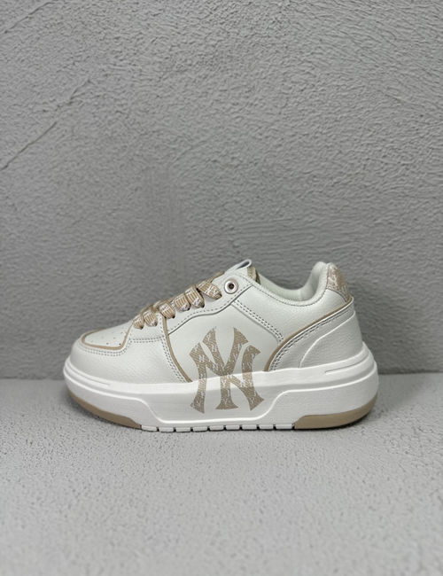 MLB NY Yankees Denim Beige Mid-top Sneakers