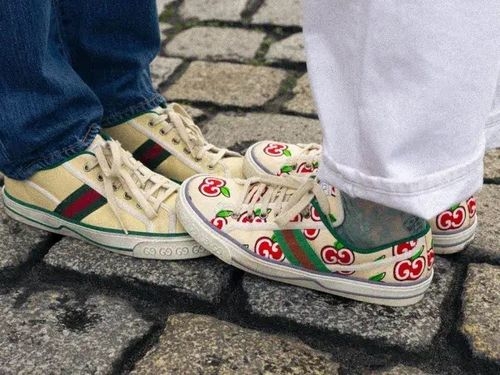 Gucci Tennis 1977 Print Canvas Casual Sneakers