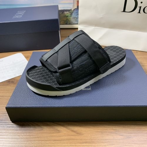 Christian Dior CD Printed Cowhide Slippers Premium Durable Sole