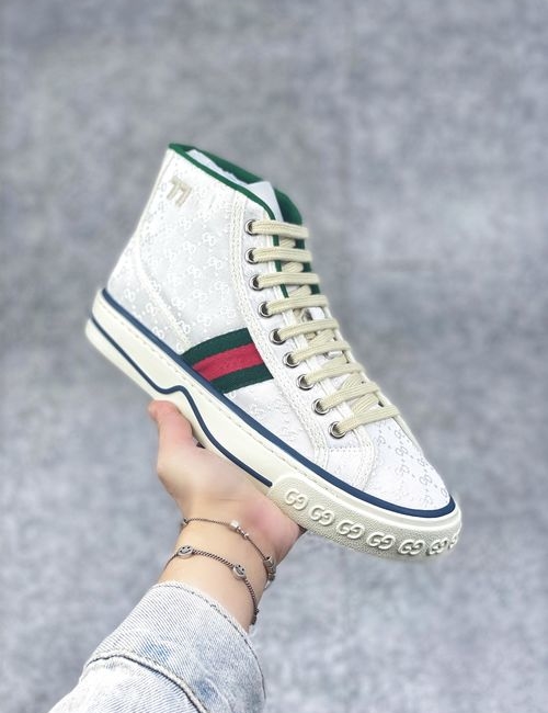 Gucci Tennis 1977 Print High-Top Canvas Sneakers With Comfort Insole