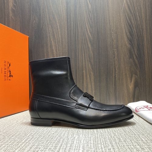 Hermes Ankle Boots With H Buckle