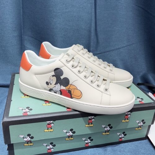 Gucci Mickey Mouse Printed White Sneakers