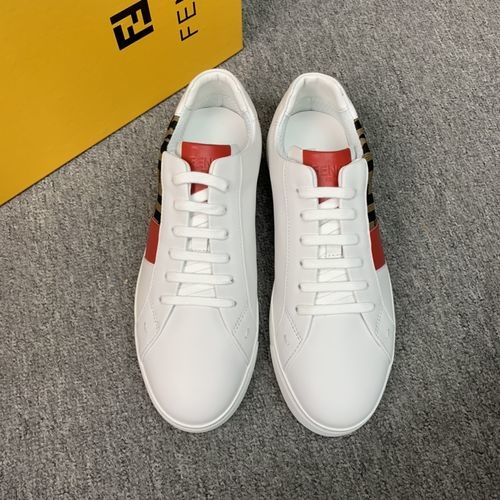 Fendi Two-Tone Silk Leather Shoes With Webbing