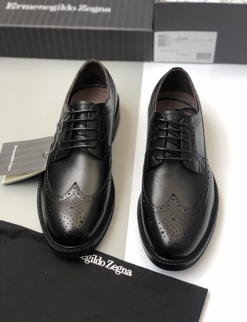 Zegna Brogue Lightweight Leather Derby Shoes