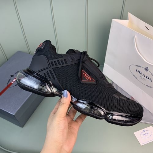 Prada Flyknit Fabric Leather Lining Casual Shoes