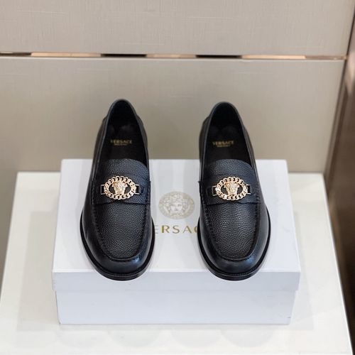 Versace Top Grain Cowhide Loafers Cowhide Lining Leather Outsole