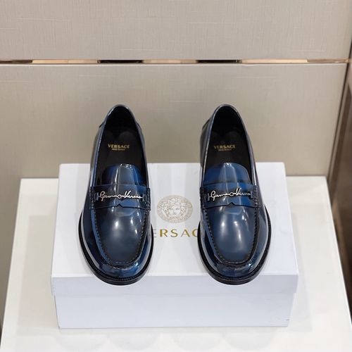 Versace Top Grain Cowhide Loafers Cowhide Lining Leather Outsole