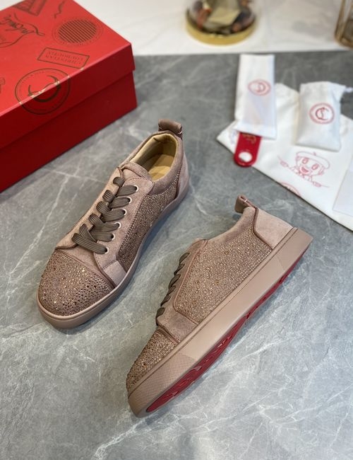 Christian Louboutin Low Top Full Diamond Desert Grey Shoes