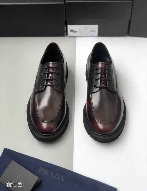 Prada Burgundy Derby Shoes