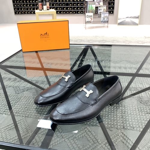 Hermes Formal Leather Shoes Original Leather Sole