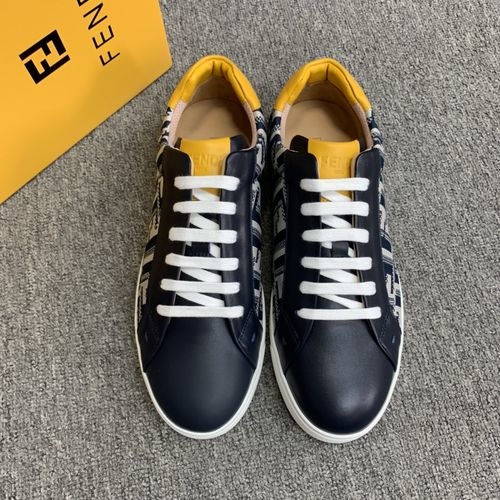 Fendi Stitched Leather Casual Shoes