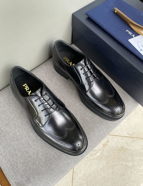 Prada Calfskin Brogue Loafers With TPU Sole