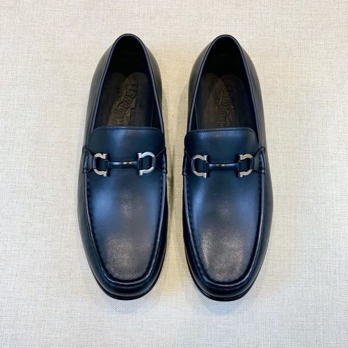 Ferragamo Leather Loafers With Classic Buckle