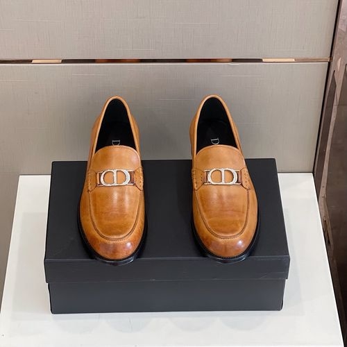 Christian Dior CD Sophisticated Loafers With Metal Buckle And Leather Sole