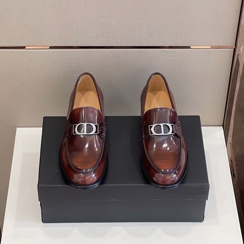 Christian Dior CD Sophisticated Loafers With Metal Buckle And Leather Sole