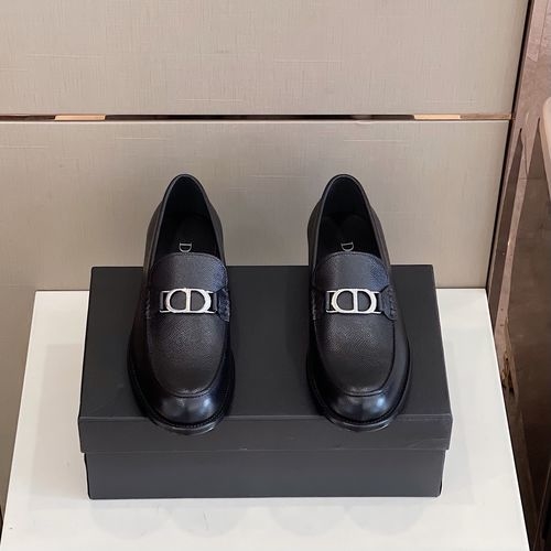 Christian Dior CD Sophisticated Loafers With Metal Buckle And Leather Sole