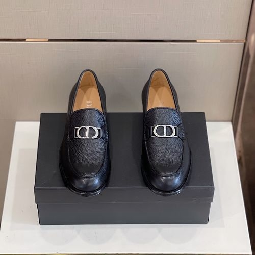 Christian Dior CD Sophisticated Loafers With Metal Buckle And Leather Sole