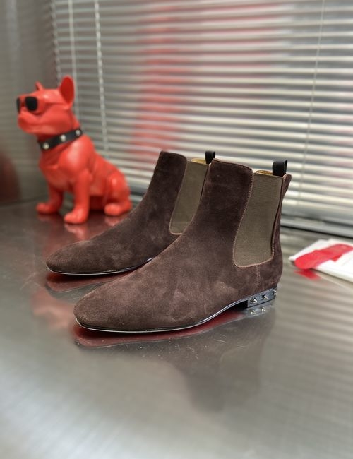 Christian Louboutin Rivet Heel Elastic Leather Boots