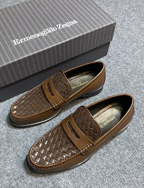 Zegna Woven Leather Lining Comfortable Sole Shoes