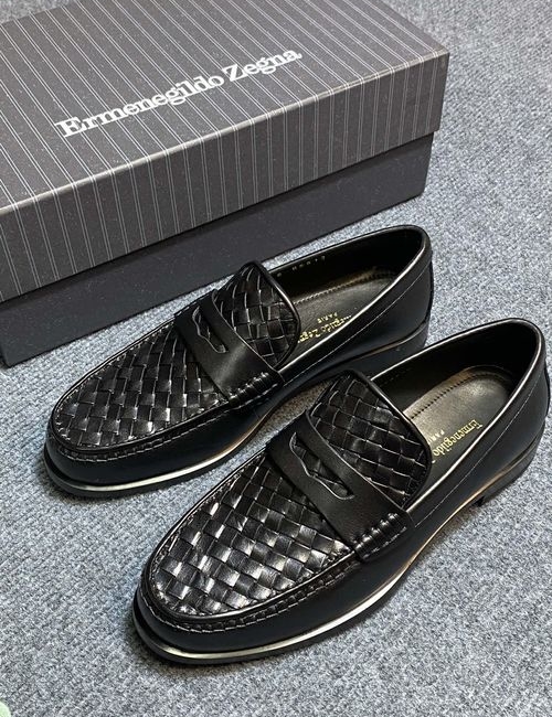 Zegna Woven Leather Lining Comfortable Sole Shoes
