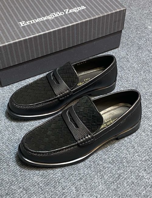 Zegna Woven Leather Lining Comfortable Sole Shoes