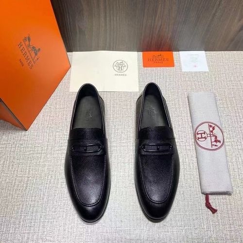 Hermes Roulis Buckle Leather Loafers