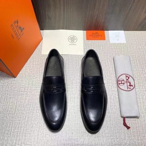 Hermes Roulis Buckle Leather Loafers