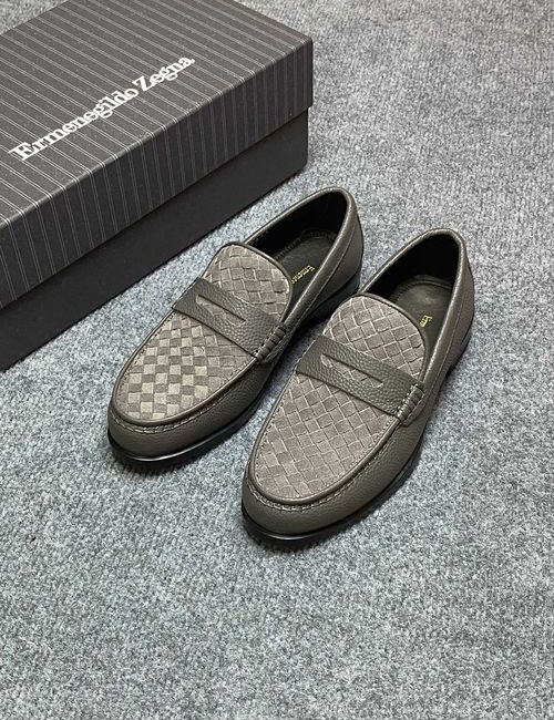 Zegna Woven Leather Lining Comfortable Sole Shoes