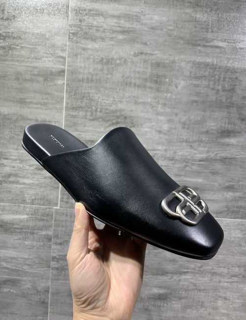 Balenciaga Slingback Mules Leather Sole Slippers