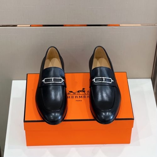 Hermes Loafer Leather Upper Leather Sole