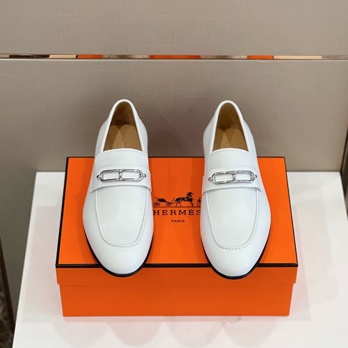 Hermes Loafer Leather Upper Leather Sole