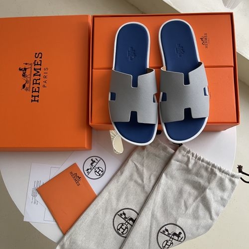 Hermes H Slippers Sheepskin Leather Sole Comfortable