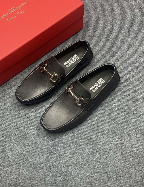 Ferragamo Cancini Buckle Driving Slip-on Shoes