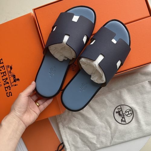 Hermes H Slippers Sheepskin Leather Sole Comfortable