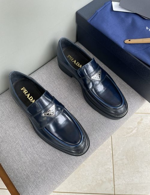 Prada Patent Leather Carved Casual Shoes