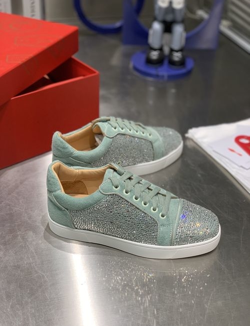 Christian Louboutin Low-Top Full Diamond Matcha Green Shoes