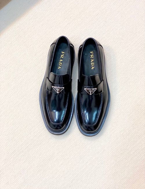 Prada Brogue Carved Thick Sole Derby Shoes