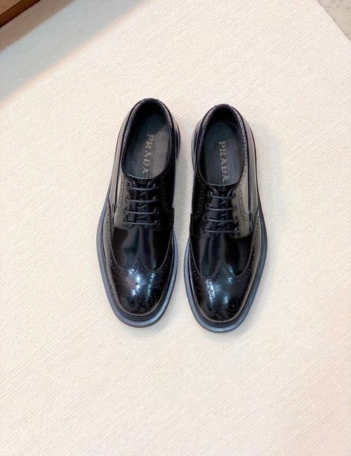 Prada Brogue Carved Thick Sole Derby Shoes