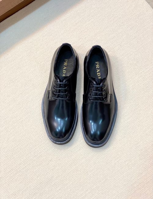 Prada Brogue Carved Thick Sole Derby Shoes