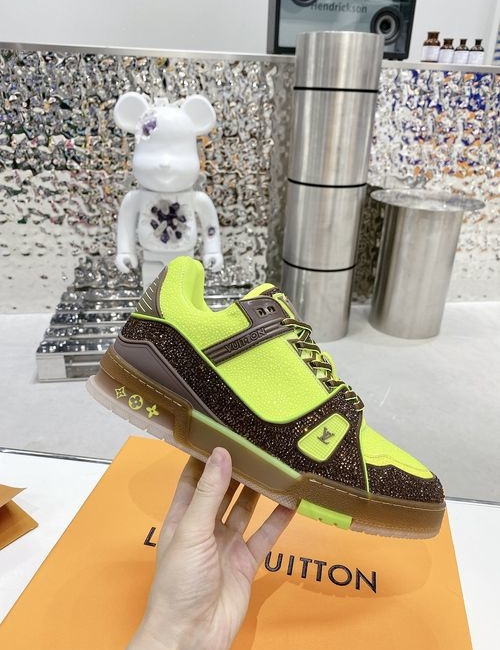 Louis Vuitton LV Trainer Crystal Skate Shoes TPU Sole