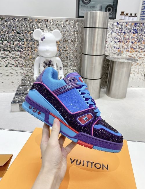 Louis Vuitton LV Trainer Crystal Skate Shoes TPU Sole